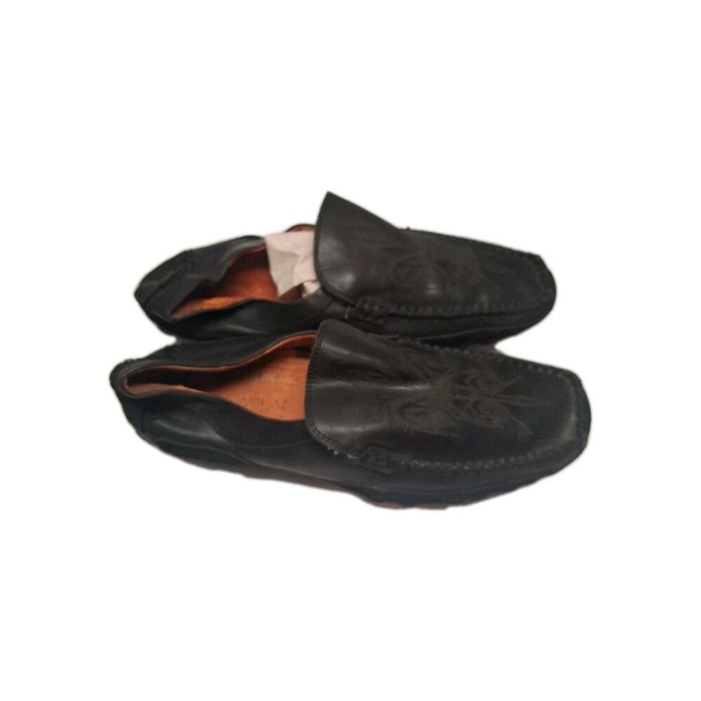 Robert Wayne Rays Men's Slip On Shoes Black Square Toe Sz 8
